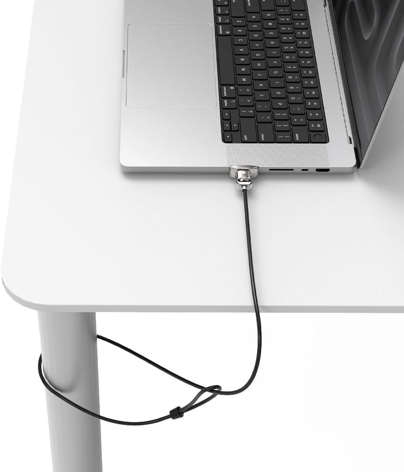 Compulocks Ledge Lock Adapter for MacBook Pro 16" M1,M2 & M3 with Keyed Cable Lock Silver - Image 1